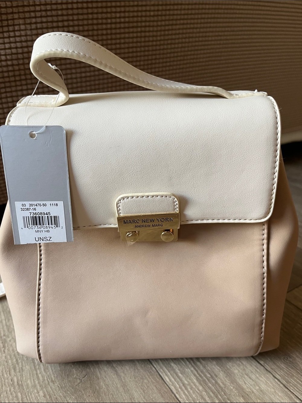 Marc New York Two-Tone Cream & Beige Women's Backpack Purse